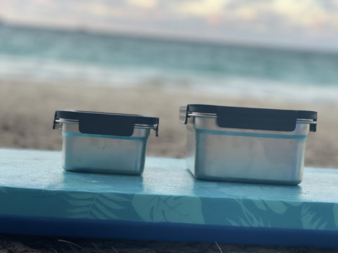 Image of Stainless Steel Containers Black Set of 3 sizes - Premium Storage for Food Grains Pantry Freezer Smart Boxes for Cooler Barbecue Bento Leftovers Takeout Clear Leakproof Lids ALL BPA FREE By Jacebox