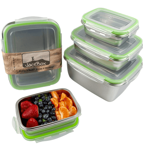 Image of Metal Tupperware Containers Set of 5 Superset sizes xxlarge xlarge large medium small perfect for food storage to go containers lunch box school lunches and leftovers
