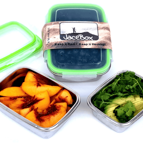 Image of " Heavy duty stainless steel with tight fitting lids. The box sizes are convenient for taking lunch and snacks to work. I had salad dressing in one and it didn’t leak at all. Love these !"J. C. ----JaceBox Stainless Steel Lunchbox set