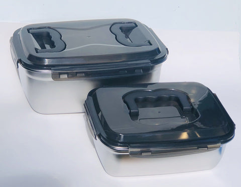 Image of Jacebox Jumbo containers Set of 2 with 3.8 liter and 7.5 liters capacity easy to clean stackable and with lock on lock lid great for marinating bread preservation baking goods keeps nuts crunch and fresh How to keep home made bread Fresh?