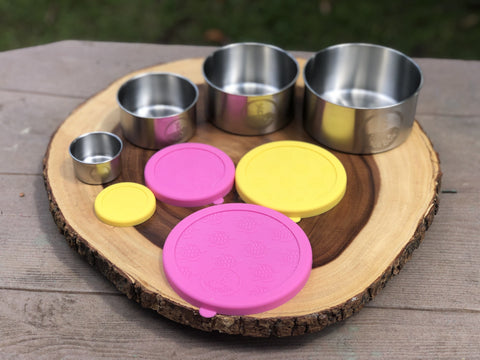 Image of Snack Containers for Kids - Stainless Steel Food Containers Leakproof Plastic FREE Silicone Lid Turtle Design by JaceBox