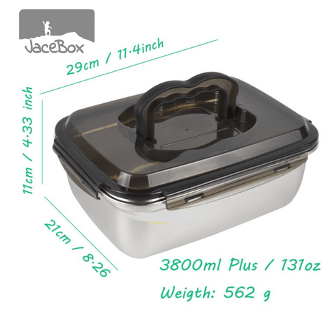 Image of Jacebox Jumbo Containers Handle lid capacity 3.8L / 131oz great for storing grains and rice leakproof airtight pantry containers great as a fishing accessory it can go straight to the cooler food containers meal prep containers kitchen organizing