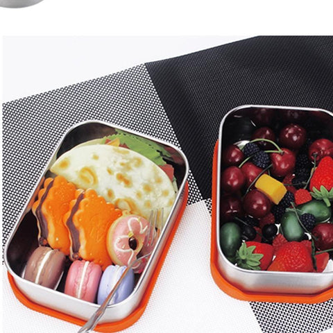 Image of Stainless Steel Bento Box with Silicone Lid Leak proof Lunch Box