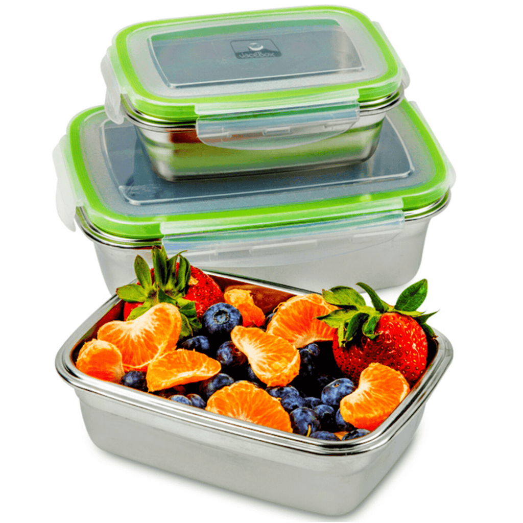 JASINCESS 18/8 Stainless Steel Food Storage Containers - Set of 3 Reusable  Silicone Lids Suitable for Lunch boxes Pre-meal preparations Snacks at Home