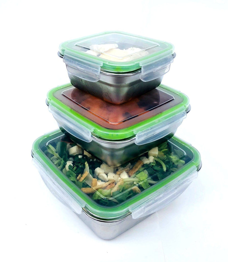 Airtight Food Containers by Jacebox Square set of 3 sizes
