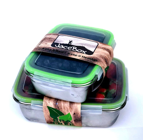 Image of Jacebox Stainless Steel Lunch Containers -New X-Large and Large Lunch box, BPA Free