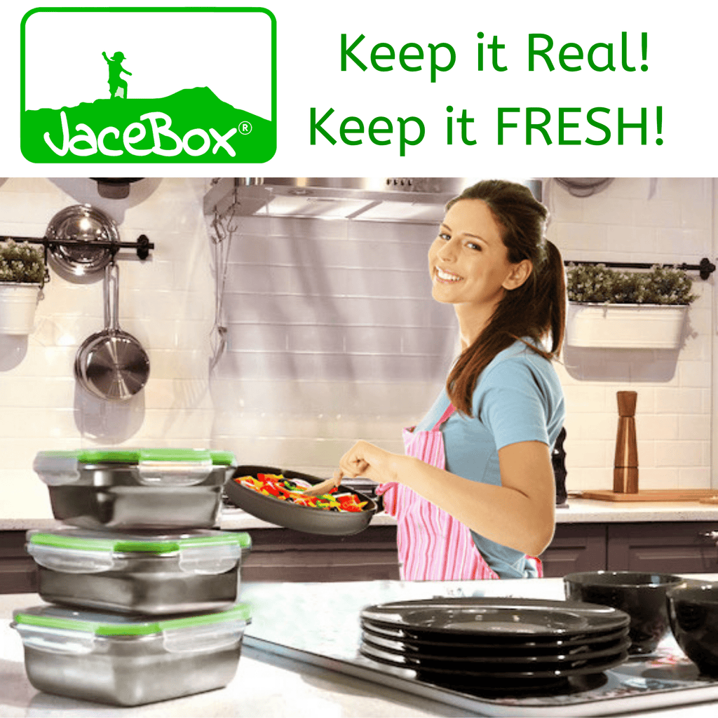 " Heavy duty stainless steel with tight fitting lids. The box sizes are convenient for taking lunch and snacks to work. I had salad dressing in one and it didn’t leak at all. Love these !"J. C. ----JaceBox Stainless Steel Lunchbox set