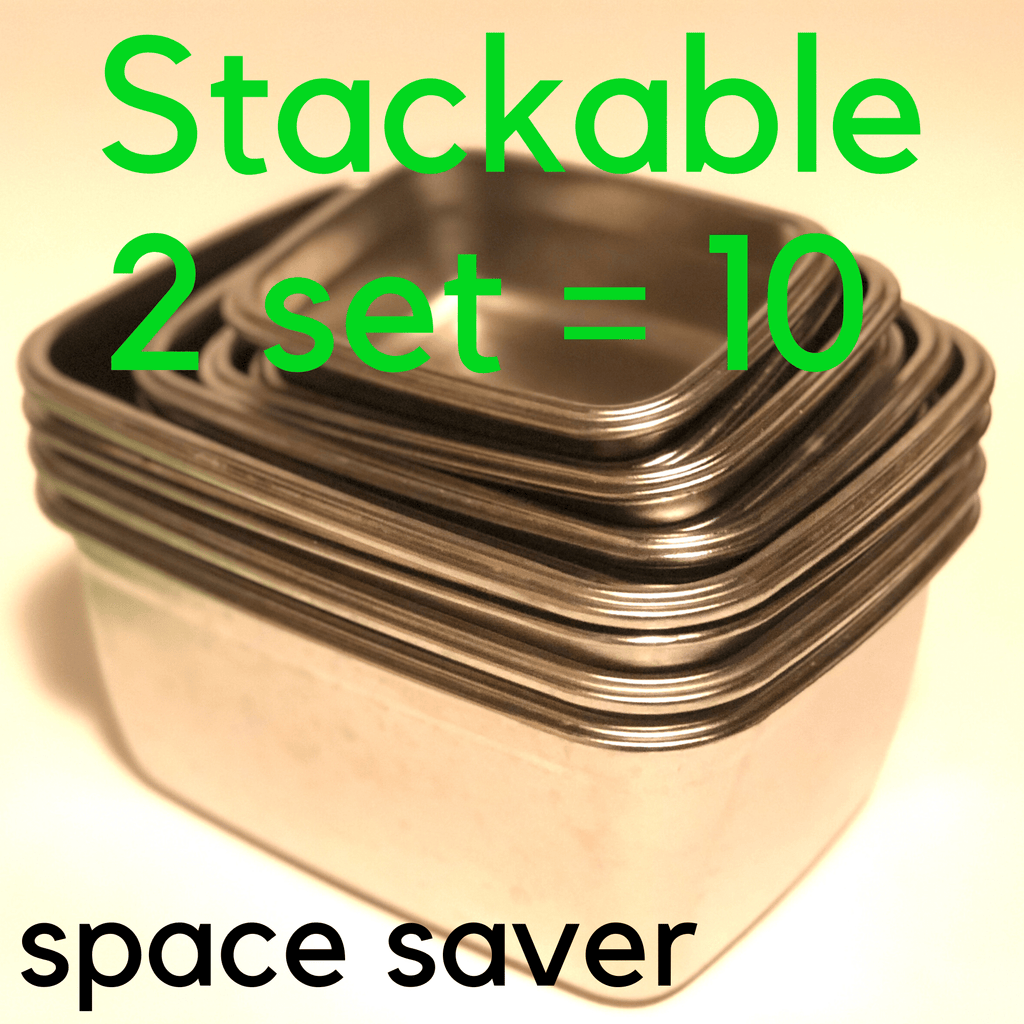 Leak-Proof Nestable Square 5 Container Food Storage Set – Freedom