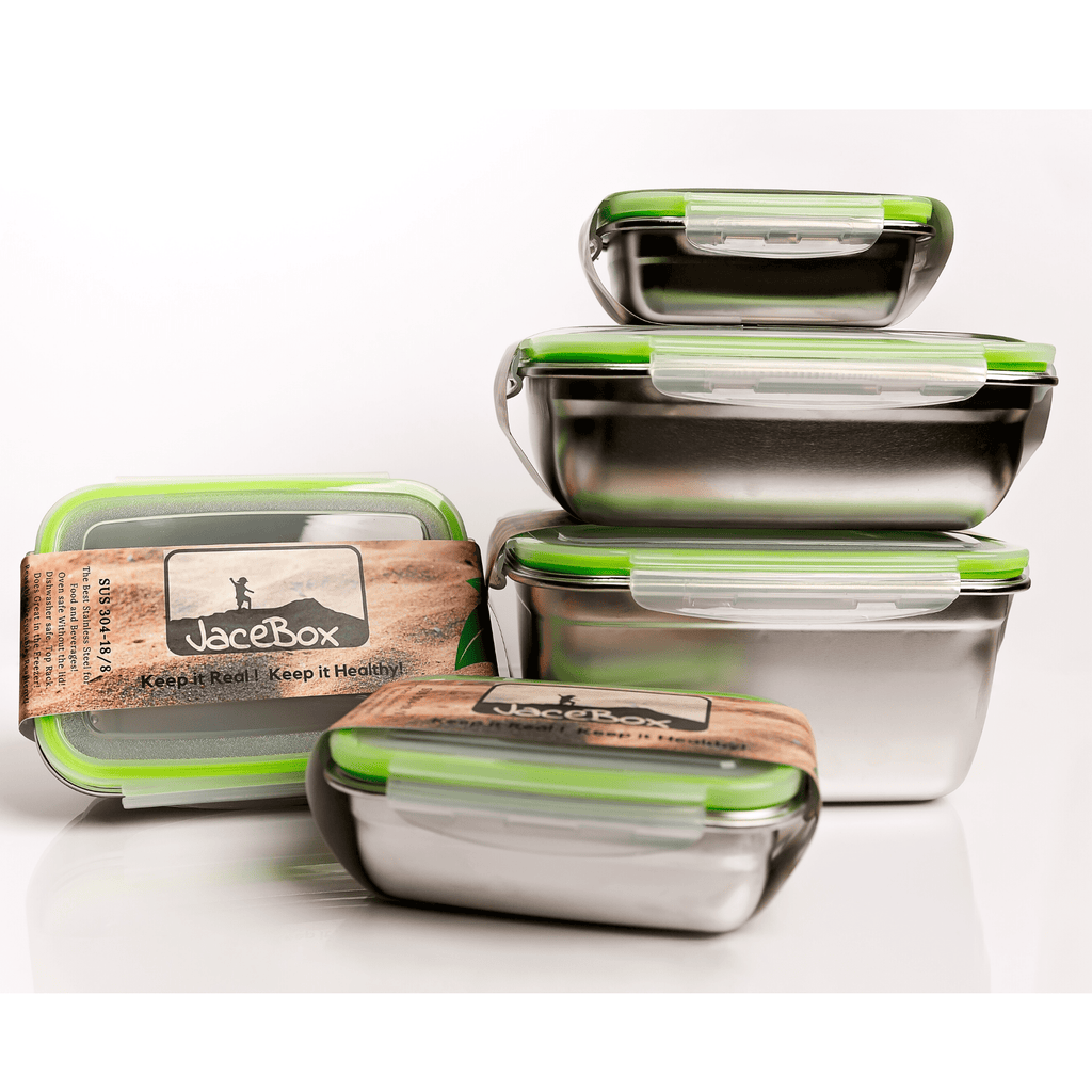 Stainless Steel Food Container Set, Dual Compartment, Food Storage