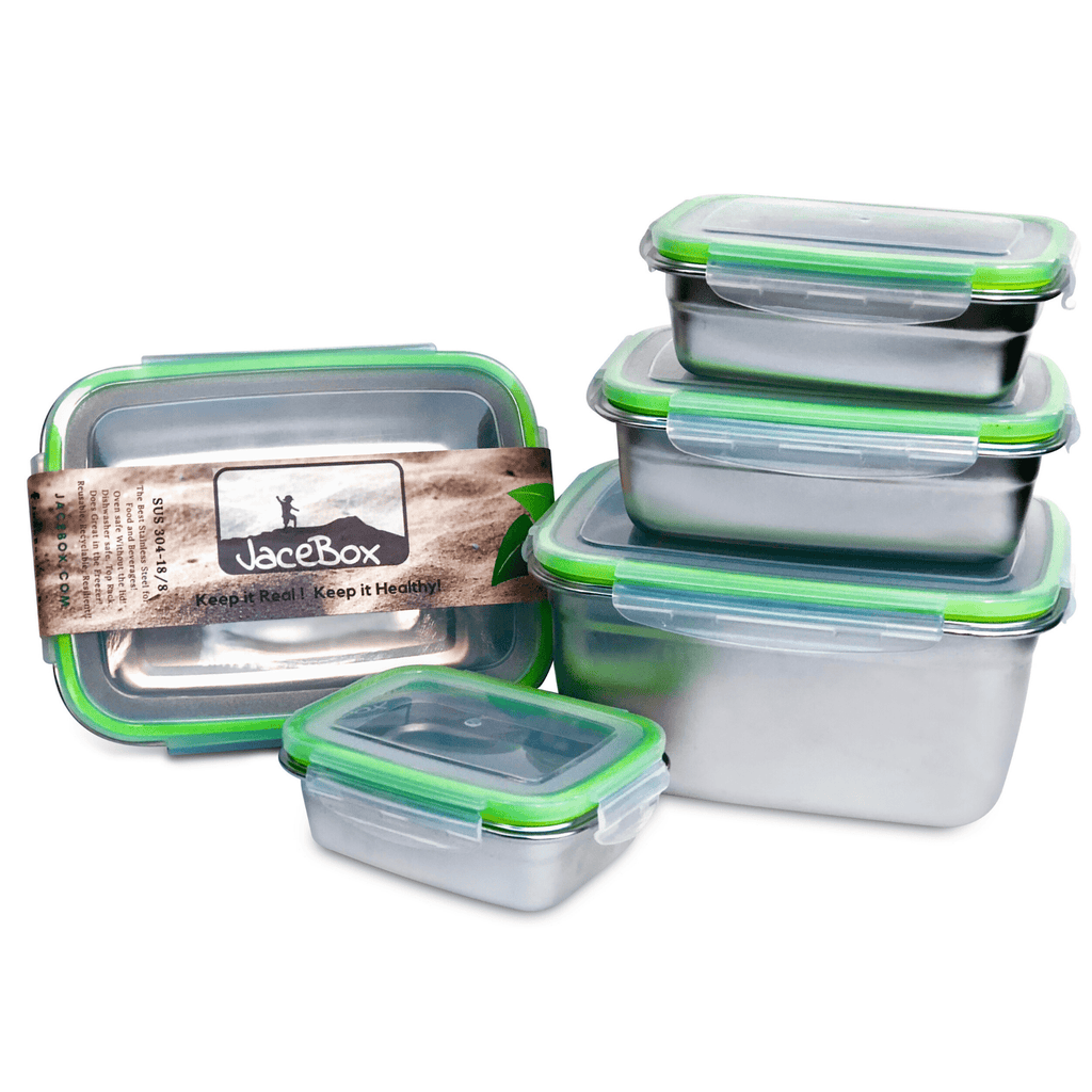 Leak-Proof Nestable Square 5 Container Food Storage Set – Freedom