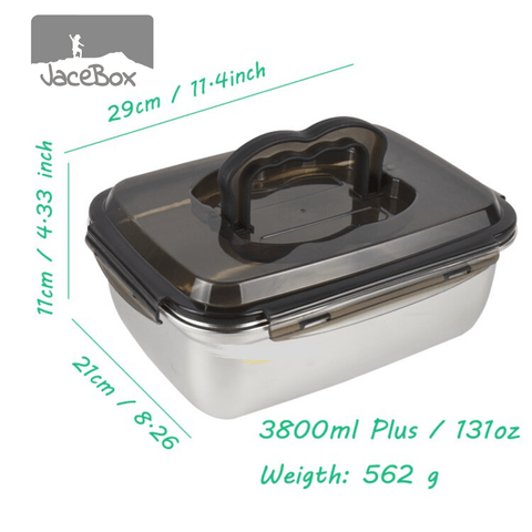Image of Jacebox Jumbo Containers Handle lid capacity 3.8L / 131oz great for storing grains and rice leakproof airtight pantry containers great as a fishing accessory it can go straight to the cooler food containers meal prep containers kitchen organizing 