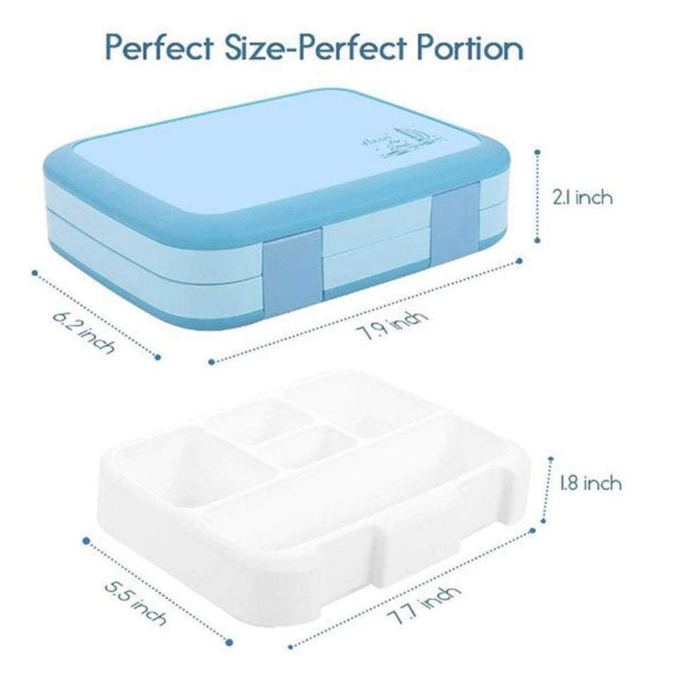 Bento Box 5 compartments Leakproof BPA FREE with Removable Tray Easy to clean Durable and BPA FREE